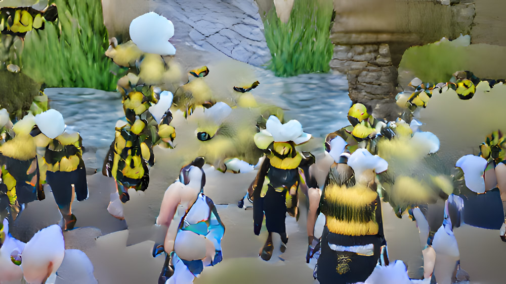 …ein wildes Bienenvolk, das ausschwärmt
