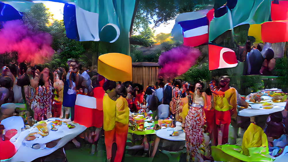 …ein buntes internationales Sommerfest mit Menschen aus 5 Kontinenten