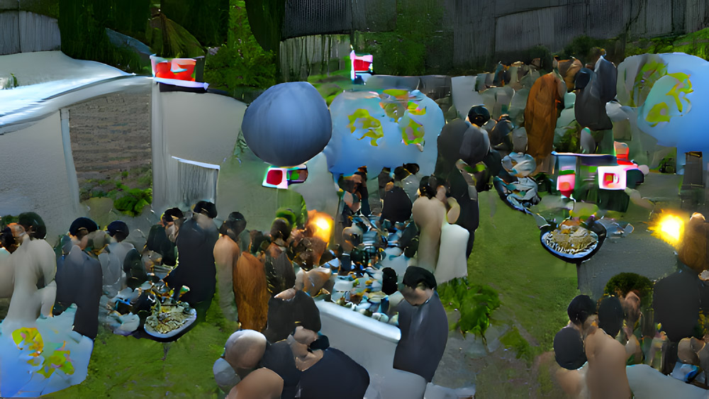 …eine Party mit Gästen aus der ganzen Welt